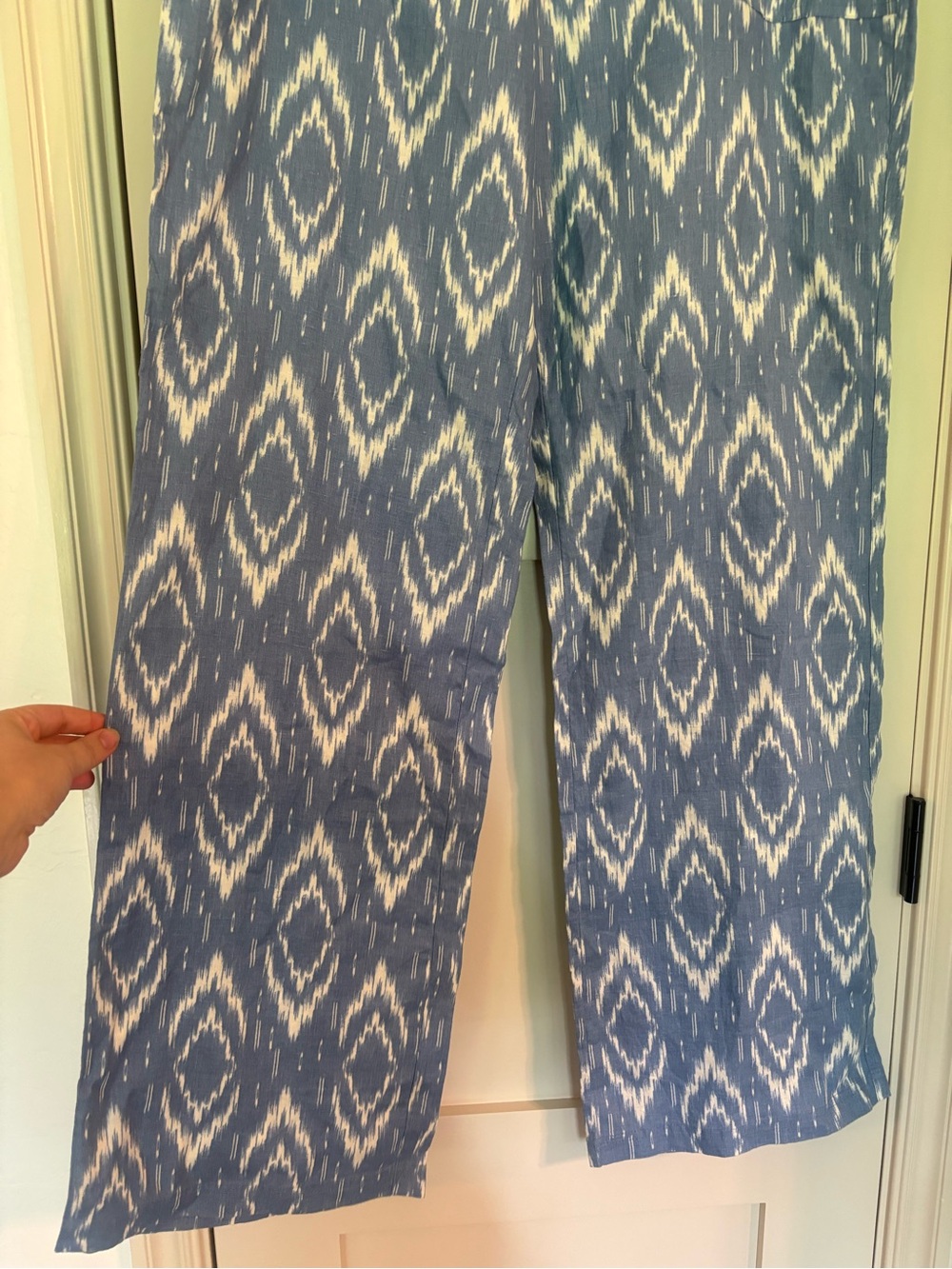 Chicos Wide Leg 100% linen Boho flowy lightweight Ikat pant size 2 (XL/XXL) - Picture 3 of 8